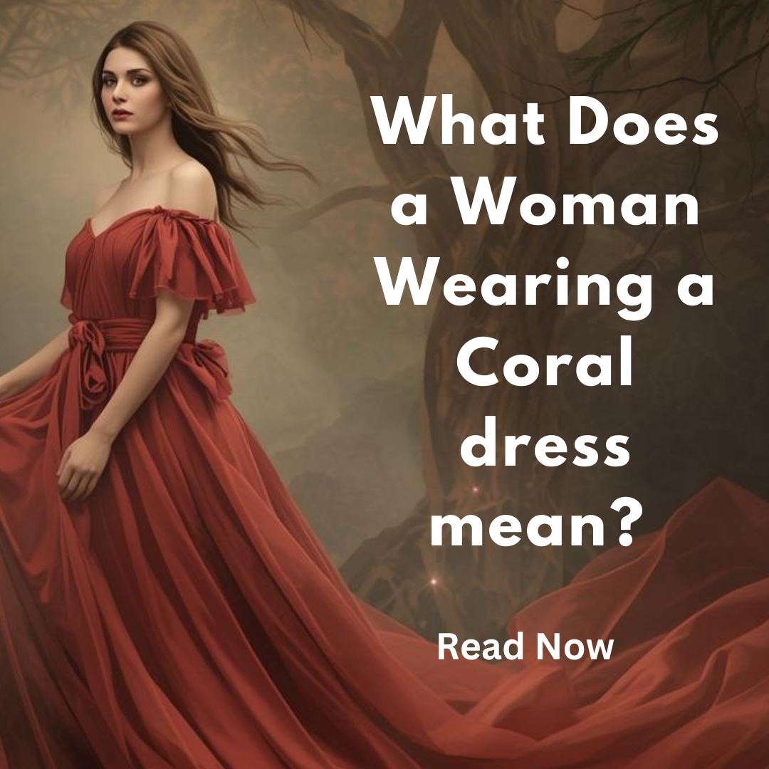 Women wears coral dress 
