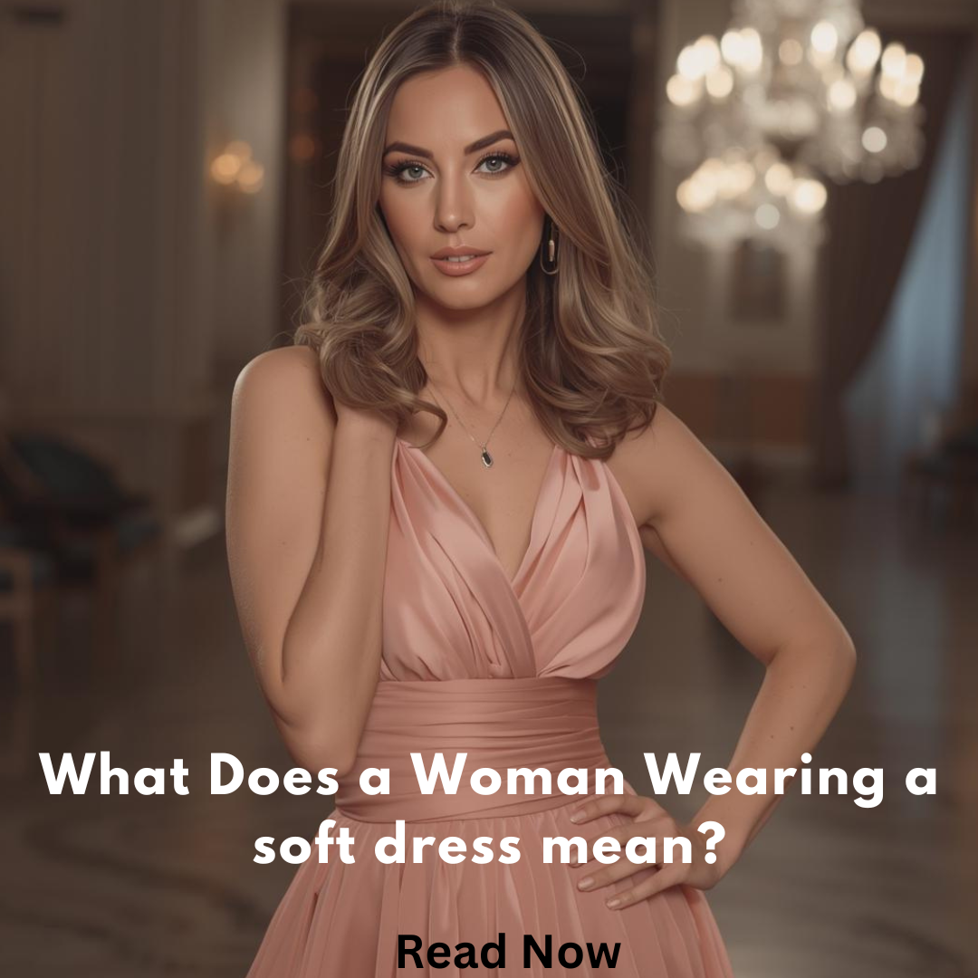 Women's wears soft rose dress