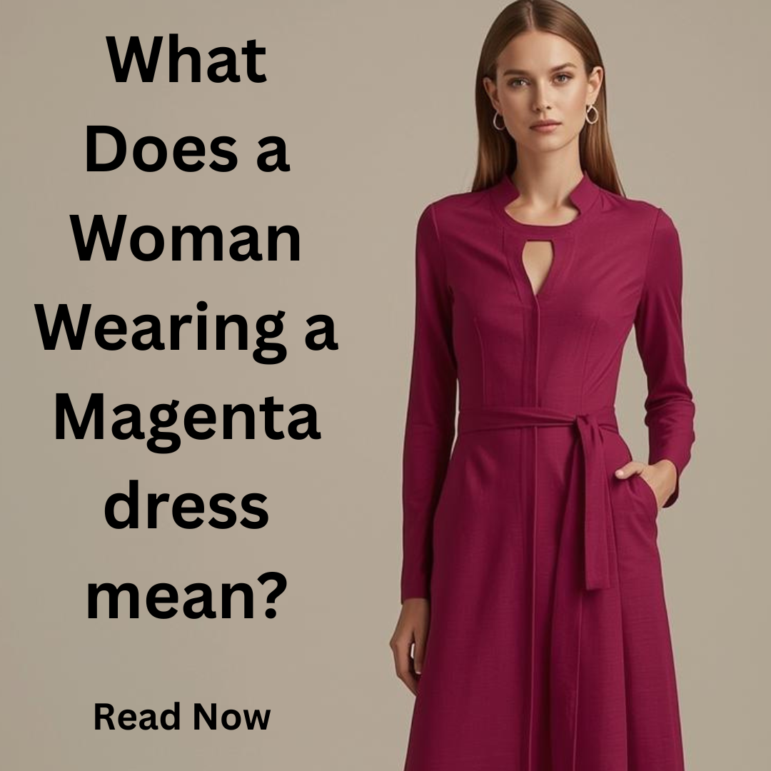 Women wears magenta dress